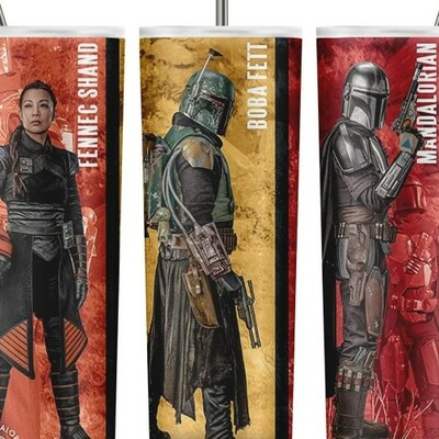 Star wars mandalorian boba fett fenic shand tumbler 20 oz