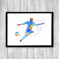 Soccer Colorful Watercolor Print