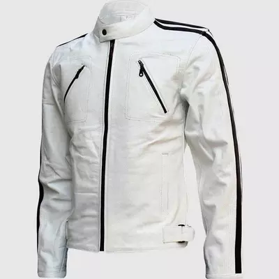 Off white leather jacket
