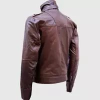 BROWN HIGH COLLAR JACKET - Thumbnail 1