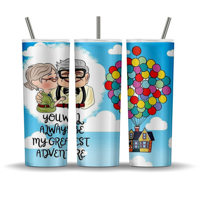 Disney's up "greatest adventure" 20 oz tumbler featuring ellie, carl