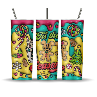 Disney mickey minnie mouse gingerbread christmas theme 20 oz tumbler