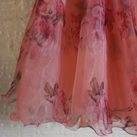 Women Floral Tulle Midi Skirt Outfit Holiday Tulle Skirt Blue Flower Tulle Midi Skirts Custom Plus Size - Thumbnail 2