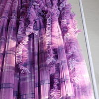 Purple Plaid Tulle Skirts High Waisted Tiered Tulle Skirt Holiday Outfit Custom Plus Size - Thumbnail 3