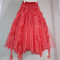 Purple Plaid Tulle Skirts High Waisted Tiered Tulle Skirt Holiday Outfit Custom Plus Size - Thumbnail 8