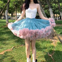Women Girl MINI Layered Tulle Skirt Plus Size Puffy Short Party Skirt Dance Prom Mini Skirt,Red,Many colors,High waist,US0-US28 - Thumbnail 3