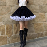 Black MINI Layered Tulle Skirt Women Girl Plus Size Puffy Short Party Skirt Dance Prom Mini Skirt,Red,Many colors,High waist,US0-US28 - Thumbnail 1