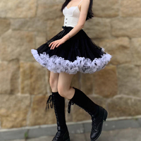 Black MINI Layered Tulle Skirt Women Girl Plus Size Puffy Short Party Skirt Dance Prom Mini Skirt,Red,Many colors,High waist,US0-US28 - Thumbnail 3