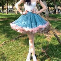 Black MINI Layered Tulle Skirt Women Girl Plus Size Puffy Short Party Skirt Dance Prom Mini Skirt,Red,Many colors,High waist,US0-US28 - Thumbnail 7