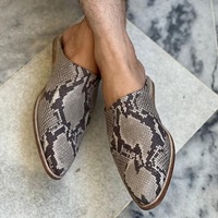 Handmade Genuine Snake Leather Mules For Men's - Thumbnail 1