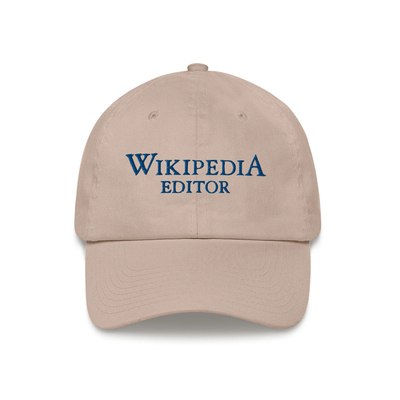 Wikipedia editor cap in khaki