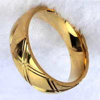 Punk Galaxy Engraved Stainless Steel Shine Gold Ring Unique Amazing  - Thumbnail 3