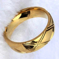 Punk Galaxy Engraved Stainless Steel Shine Gold Ring Unique Amazing  - Thumbnail 1