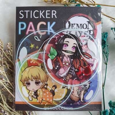 Kimetsu no yaiba transparent stickers (4 pcs)