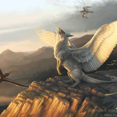 Sale 11x14 print  "the gryphon's call" fantasy