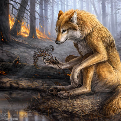 Sale 11x14 print "touched by flame" werewolf