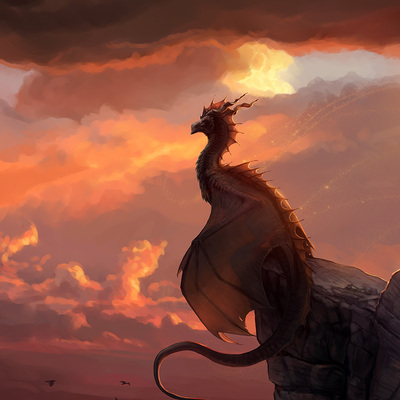 8x10 "for jaxx" dragon / wyvern print