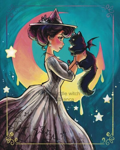 Kitten Cuddle Witch 8x10 Print