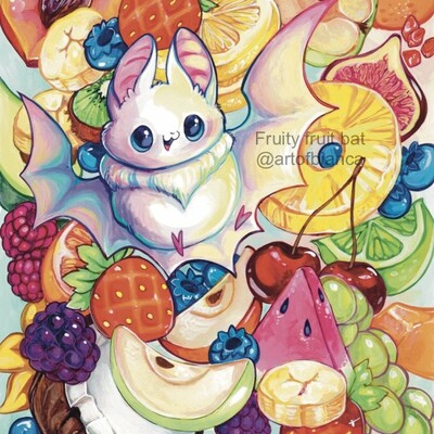 Fruity fruit bat 8x10 print