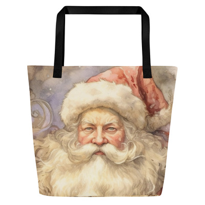 Old saint nick all-over print large tote bag