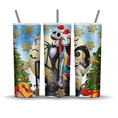 Nightmare before christmas 20 oz tumbler w jack skellington and sally