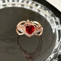New Love Crown Ring Open Index Finger Ring Sweet Princess Ring - Thumbnail 1