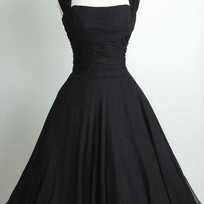 Simple black chiffon prom dress,short homecoming dresses, party dresses,sexy prom dress,982