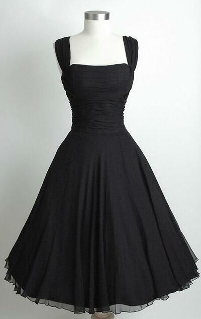 Simple Black Chiffon Prom Dress,short Homecoming Dresses, Party Dresses,sexy Prom Dress,982