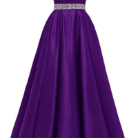 Satin V-neck Formal Evening Gowns,984 - Thumbnail 1