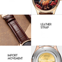 Rooster Carnival watch Symbolic Animals 41mm dial Japanese mechanical movt 3ATM causal business wristwatch 515G - Thumbnail 4