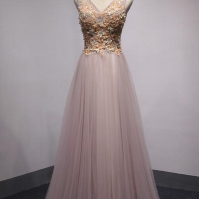 Dark pink tulle formal dress long a line party dress, handmade party dresses kpp1638