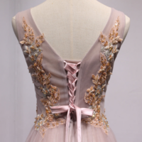 Dark Pink Tulle Formal Dress Long A Line Party Dress, Handmade Party Dresses KPP1638 - Thumbnail 4