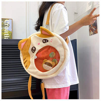 Soft kitty big transparent mouth backpack