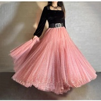 Purple Sparkle Long Tulle Skirt Outfit Plus Size Tulle Maxi Skirt Purple Sequin Party Skirt Romantic Holiday Outfit - Thumbnail 9
