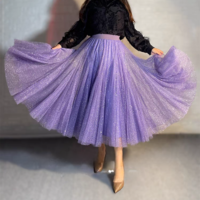 Women PINK Sequin Skirt Outfit Sparkle Skirt Plus Size Tulle Maxi Skirt Purple Sequin Party Skirt Romantic Holiday Outfit - Thumbnail 7