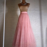 Women PINK Sequin Skirt Outfit Sparkle Skirt Plus Size Tulle Maxi Skirt Purple Sequin Party Skirt Romantic Holiday Outfit - Thumbnail 6