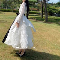 White Layered Tulle Maxi Skirt Gowns Wedding Bridal White Tulle Skirt Outfit High Waisted Tiered Tulle Skirt Custom Plus Size  - Thumbnail 5