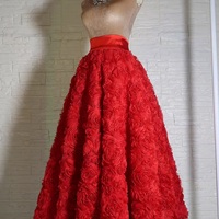 Women BLACK A-line Tulle Maxi Skirt Gowns High Waisted Floor Length Party Skirt Wedding Bridal Gowns  - Thumbnail 5