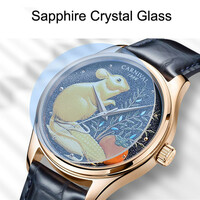 Rat Carnival watch Symbolic Animals 41mm dial Japanese mechanical movt 3ATM causal business wristwatch 515G - Thumbnail 3