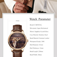 Tiger Carnival watch Symbolic Animals 41mm dial Japanese mechanical movt 3ATM causal business wristwatch 515G - Thumbnail 3