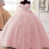 Glittering Pink Ball Gown Sweet 16 Sequin Prom Evening Gowns - Thumbnail 1