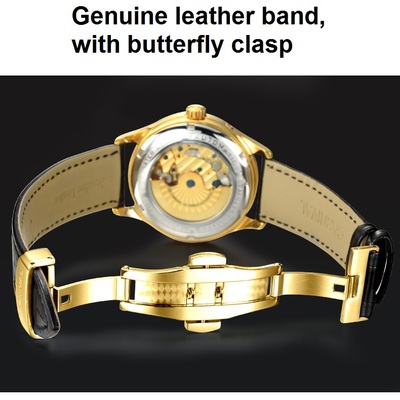 Carnival business watch 40mm dial seagull mechanical movt 3atm luminous causal wristwatch 8762g