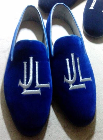 Customize Your Logo On Handmade Velvet Loafers,Handmade Velvet Shoes With Customized Logo