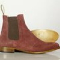 Handmade Red Stylish Suede Chelsea Boots, Men’s Designer Fashion Red Chelsea Boots - Thumbnail 1