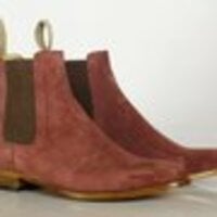 Handmade Red Stylish Suede Chelsea Boots, Men’s Designer Fashion Red Chelsea Boots - Thumbnail 2