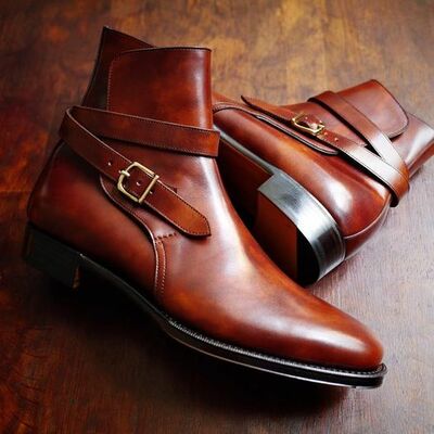 Handmade dark brown jodhpur stylish high ankle men's boot - Thumbnail 1