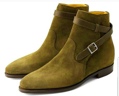 Stylish Brownish Suede Buckle Jodhpurs High Ankle Mens Boot