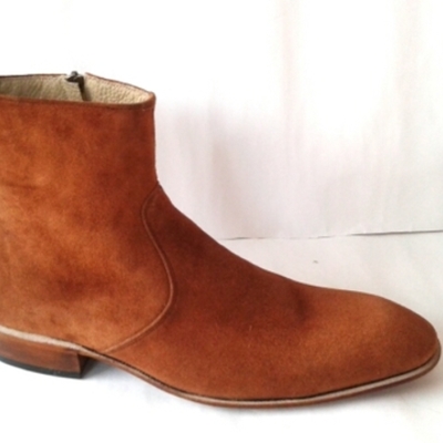 Handmade brown suede shoes, leather shoes for men, men leather dress boots, men - Thumbnail 1