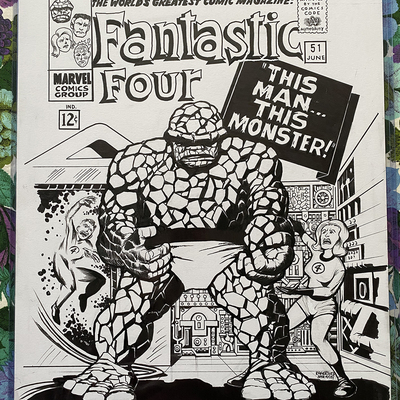 Fantastic four #51 - cover recreation original art - sale!!! - Thumbnail 4