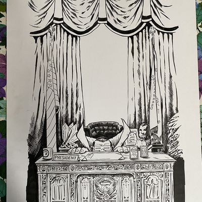 President mole man - cover original art +bonus! - Thumbnail 4